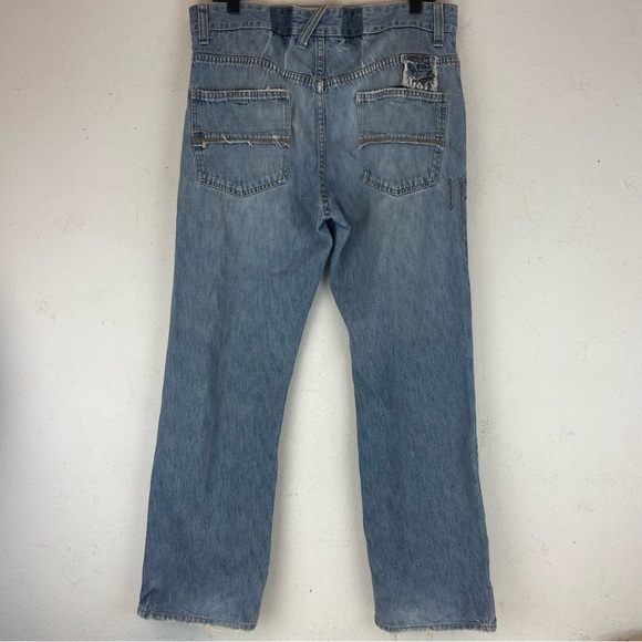 Rusty Distressed Classic Blue Denim Jeans Size 34 - Picture 2 of 13